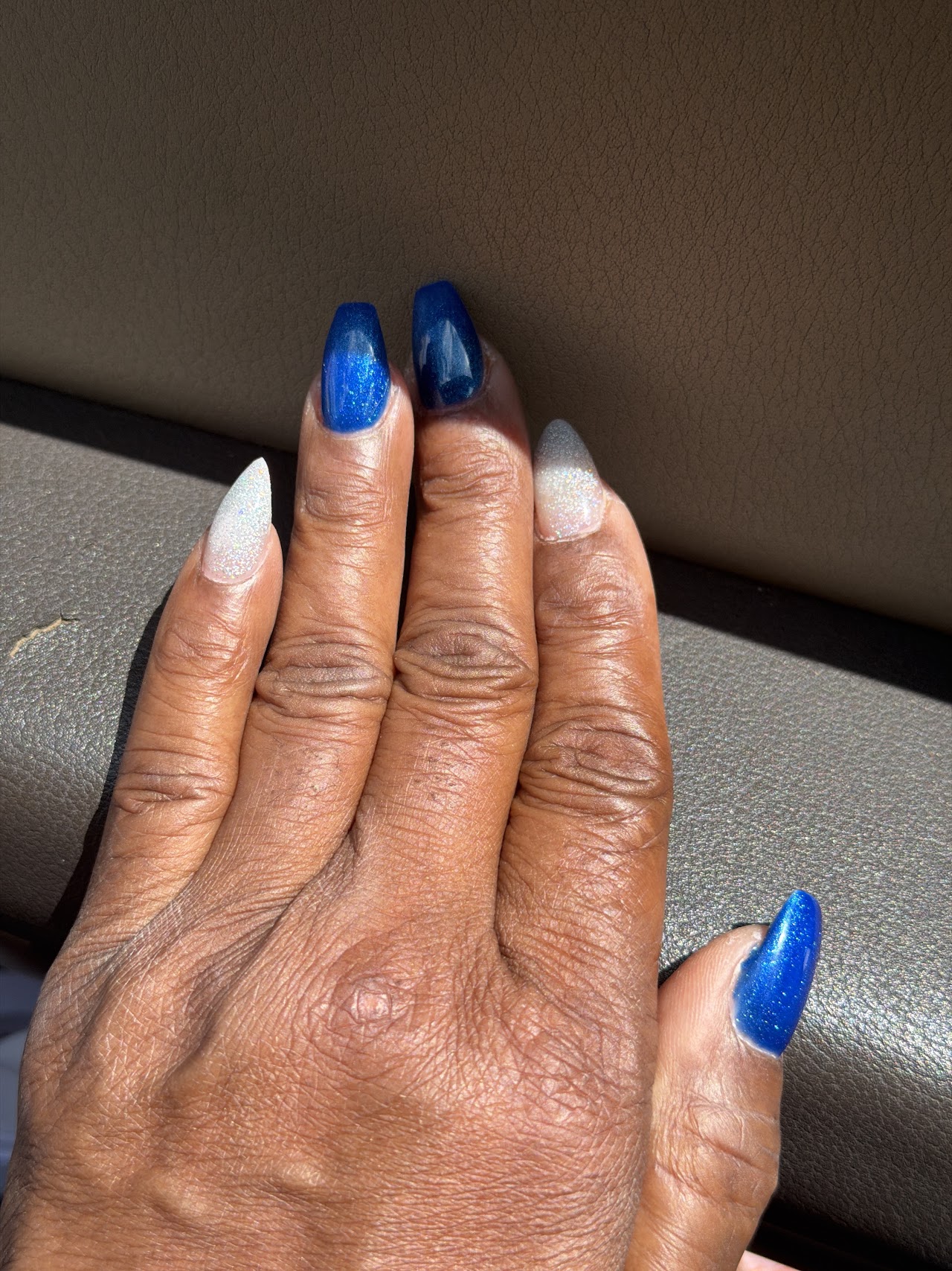 Signature gold micro french manicure